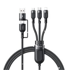 MCDODO CA-8800 2 in 3 100W USB- Lightning+Micro+Type-C Süper Hızlı Şarj ve Veri Kablosu 1.2 m
