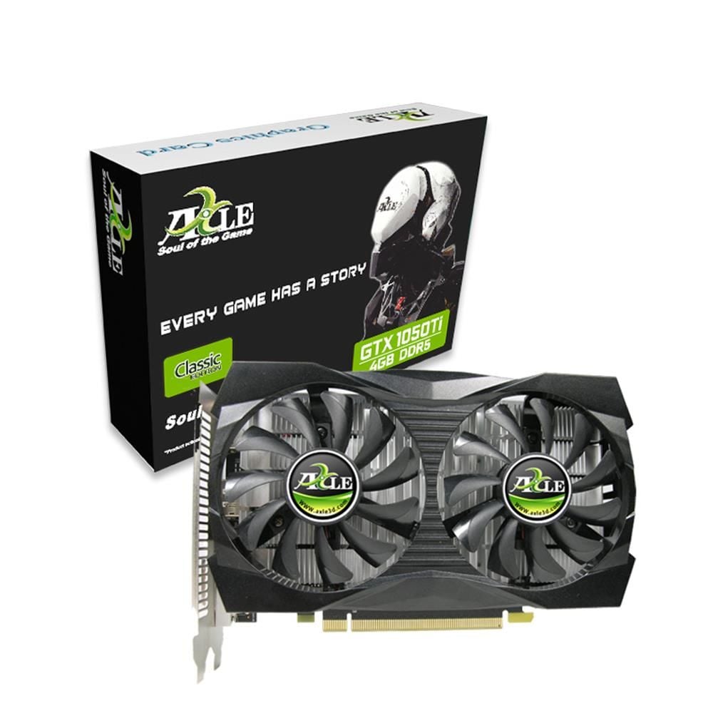 AXLE GeForce GTX 1050 Ti PCI‑Express 3.0 4 GB GDDR5 128-bit 1291 MHz Core Clock / 7008 MHz Memory Clock 1x HDMI 1x DisplayPort 1x DVI‑D DirectX 12 Free / Dual‑Fan Ekran Kartı