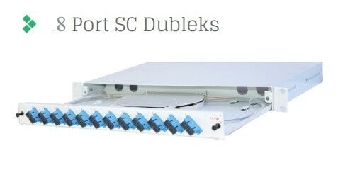 Full Set 8 Fiberli SM SC DX 1U Rack Tipi Fiber Panel