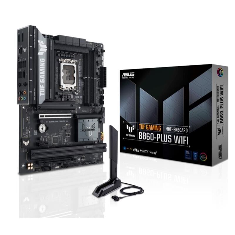 ASUS TUF GAMING B860‑PLUS WIFI DDR5 8666 MT/s OC 4‑DIMM ATX 1851P Intel Core Ultra Processors Series 2 3×M.2 PCIe 5.0/4.0 HDMI DisplayPort USB‑C Wi‑Fi 7 Anakart