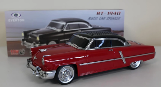 Everton RT-1940 Arabalı Nostaljik Radyo - Bluetooth, FM, USB, TF, AUX, Şarjlı - Kırmızı
