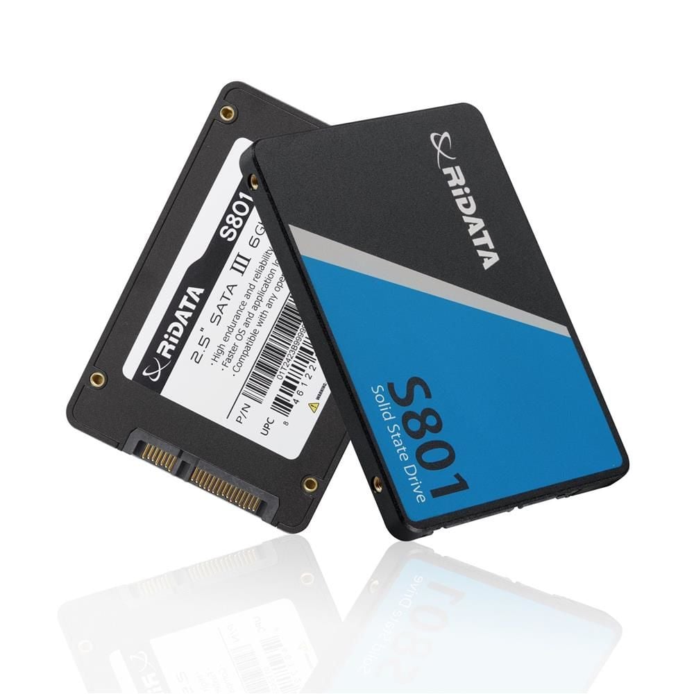 Ridata S801 256 GB 3D NAND 2.5″ Ultra‑Slim 7 mm SATA III (6 Gb/s) SSD – Okuma: 520 MB/s, Yazma: 400 MB/s