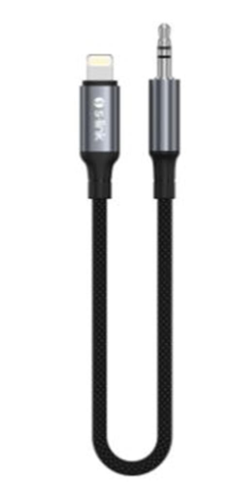 S-Link Armor ML-01 1.2 Metre Lightning to 3.5mm AUX Örgülü Metal Başlıklı Siyah Ses Kablosu