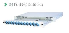 1U 19'' Rack Tipi Fiber Optik Patch Panel - 24 Port SC Duplex (48 Core) SM Full Set