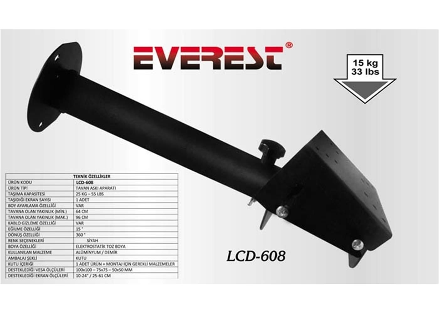Everest LCD-608 10''-24'' TV Tavan Askı Aparatı