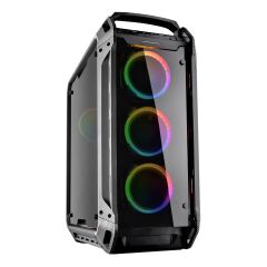 COUGAR PANZER EVO RGB Full‑Tower ATX / E‑ATX Steel + Tempered Glass Kasa 4 x VORTEX RGB Fan + Fan Kontrol Kutusu, USB 3.1 Gen2 Type‑C, Siyah