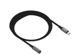 S-Link Armor FC-01 15cm Type-C to 3.5mm AUX Dişi Örgülü Metal Başlıklı Siyah Ses Kablosu Adaptör