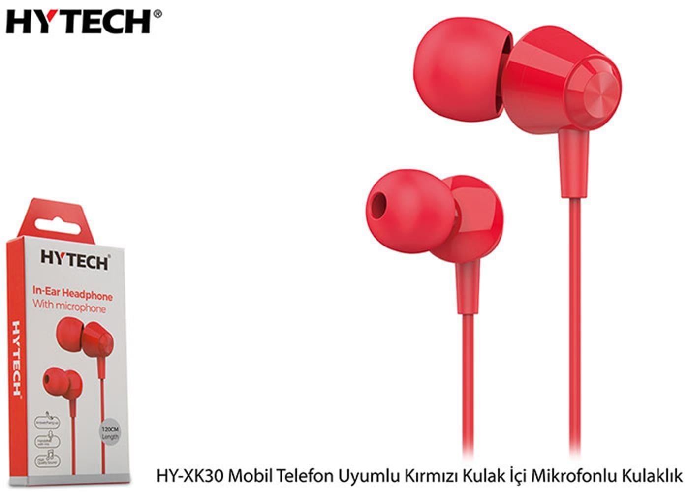 Hytech HY-XK30 Kırmızı Mikrofonlu 3.5mm Jack Kulak İçi Kulaklık