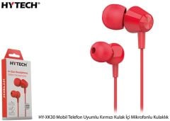 Hytech HY-XK30 Kırmızı Mikrofonlu 3.5mm Jack Kulak İçi Kulaklık