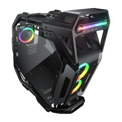 COUGAR CRATUS MİD. TOWER KASACOUGAR Cratus CGR‑5LMSB E‑ATX / CEB / ATX / Micro‑ATX / Mini‑ITX Uyumlu 9 Fan Desteği 360 mm Radyatör Su Soğutma, 4 Temperli Cam Panelli, USB 3.0 Tür‑C + RGB Düğmeli Mid Tower Gaming Kasa