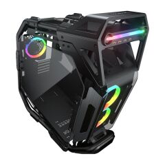 COUGAR CRATUS MİD. TOWER KASACOUGAR Cratus CGR‑5LMSB E‑ATX / CEB / ATX / Micro‑ATX / Mini‑ITX Uyumlu 9 Fan Desteği 360 mm Radyatör Su Soğutma, 4 Temperli Cam Panelli, USB 3.0 Tür‑C + RGB Düğmeli Mid Tower Gaming Kasa