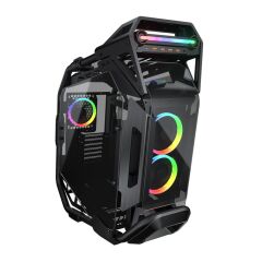 COUGAR CRATUS MİD. TOWER KASACOUGAR Cratus CGR‑5LMSB E‑ATX / CEB / ATX / Micro‑ATX / Mini‑ITX Uyumlu 9 Fan Desteği 360 mm Radyatör Su Soğutma, 4 Temperli Cam Panelli, USB 3.0 Tür‑C + RGB Düğmeli Mid Tower Gaming Kasa