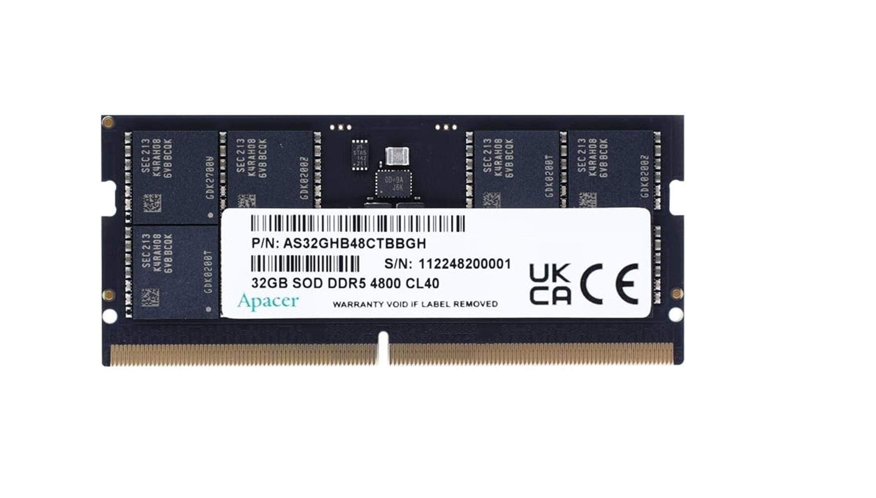 Apacer 16GB DDR5 4800MHz CL40 SODIMM Notebook Bellek (FS.16G2A.PTH)