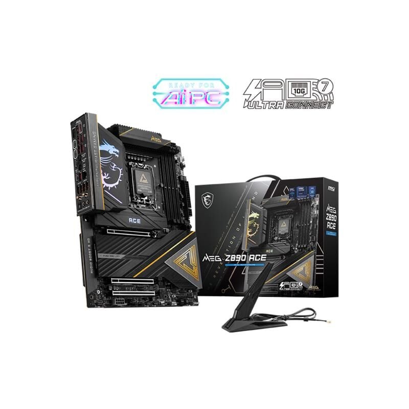 MSI MEG Z890 ACE Intel Core Ultra Processors Series 2 LGA 1851 DDR5 9200 MHz OC 1×HDMI 5×M.2 ATX Gaming Motherboard
