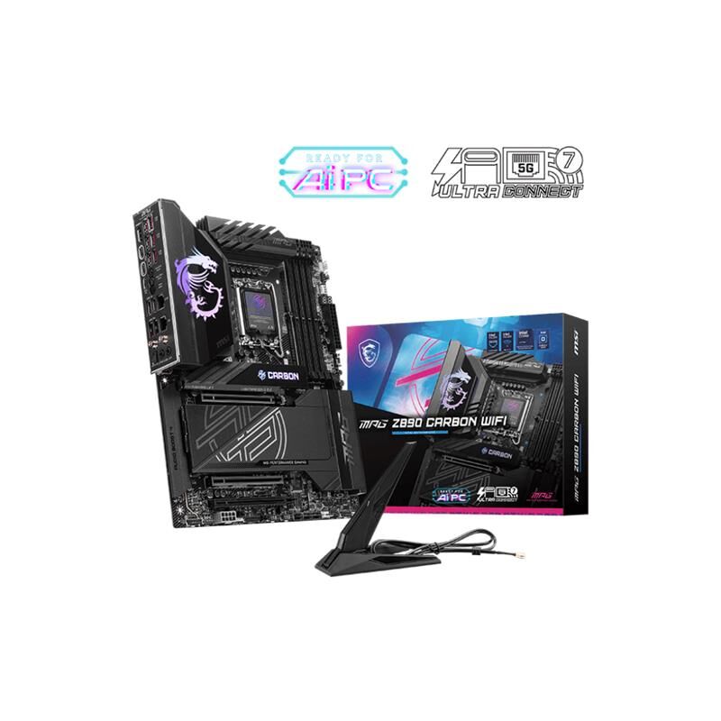 MSI MPG Z890 CARBON WIFI DDR5 9200 MHz Intel® Core™ Ultra (Series 2) Destekli 1×HDMI 5×M.2 ATX Anakart LGA 1851 Z890