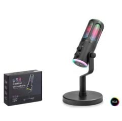 HADRON SU8 Gaming RGB Masaüstü Mikrofon DSP Gürültü Önleme Echo Type-C Siyah