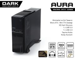 Dark Aura 300W USB3.0, Kart Okuyuculu, MicroATX - Mini ITX Kasa