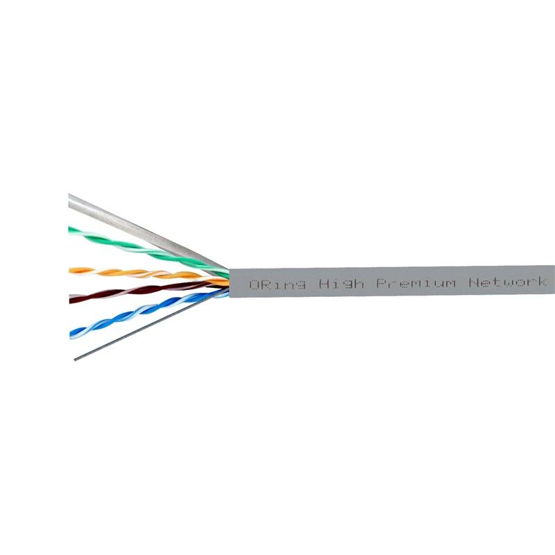 Oring RW-U0605GRY U/UTP CAT6 23AWG LSZH 250MHz 500 Metre Bakır Ethernet Network Kablosu Gri