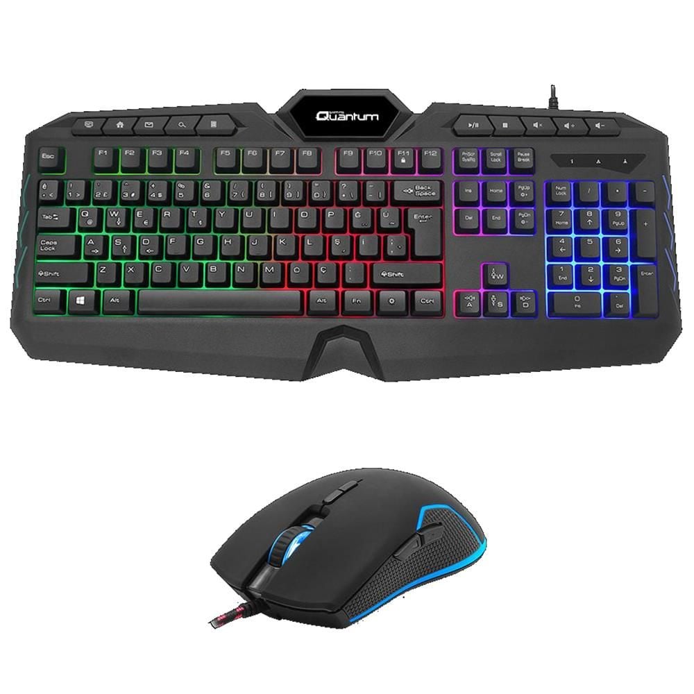 TechnoPc Quantum QG-Q6548QU Renkli Arkadan Aydınlatmalı Klavye + 8000DPI Mouse
