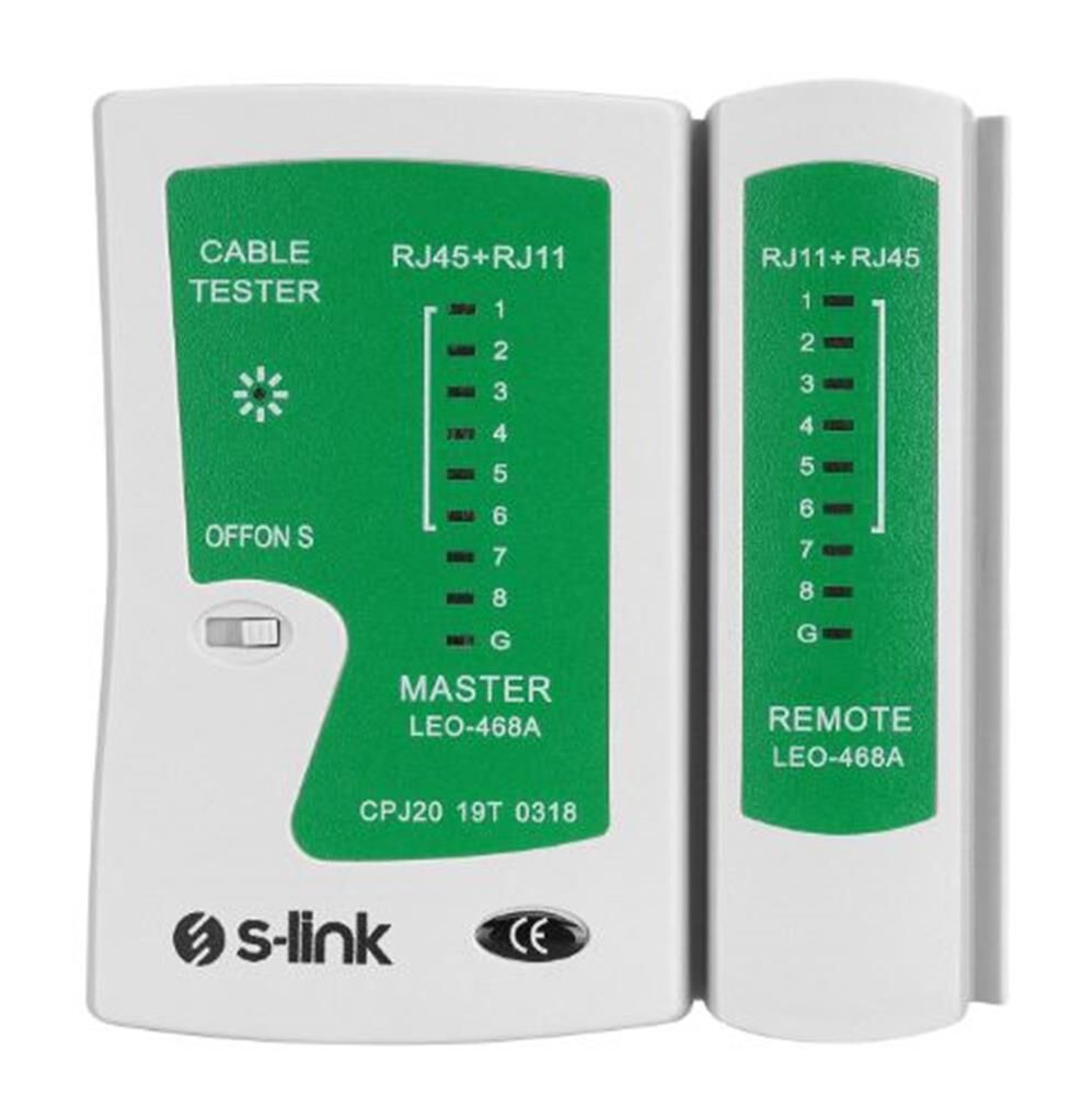 S-link SL-468 RJ45 ve RJ11 Ağ ve Telefon Kablosu Test Cihazı