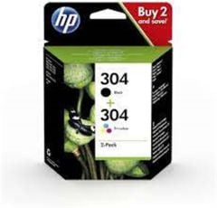 HP 304 Siyah ve Üç Renkli (Black & Tri-color) Orijinal Mürekkep Kartuşu İkili Paket (3JB05AE)