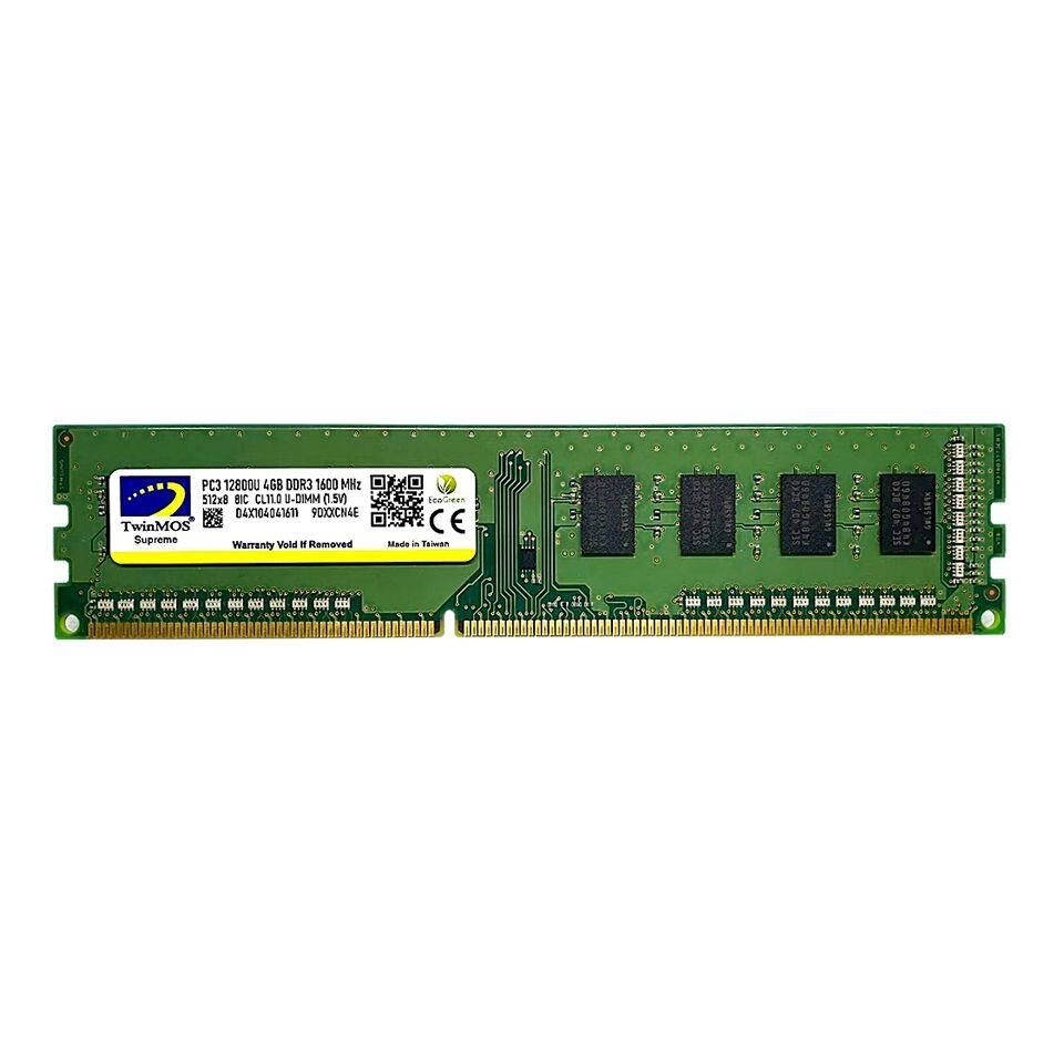 4GB DDR3 1600 MHz TwinMOS 1.5V Desktop RAM MDD34GB1600D DIMM Bellek