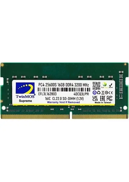 TwinMOS NTB 16GB 3200MHz DDR4 MDD416GB3200N