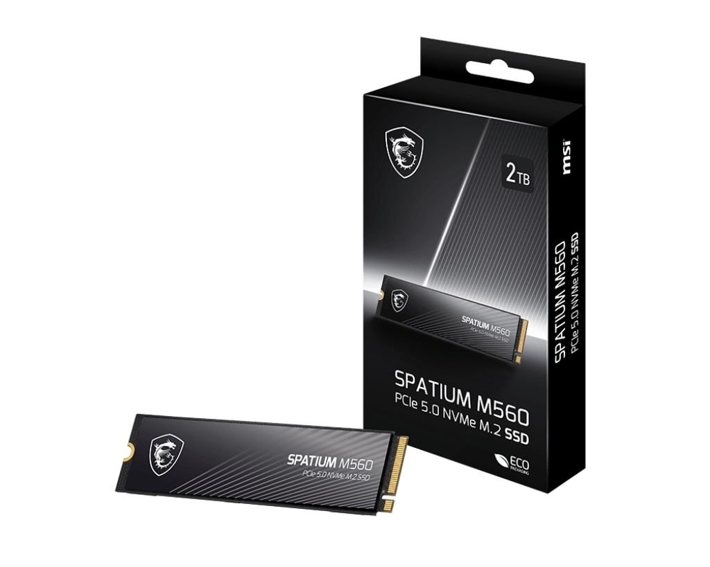 MSI SPATIUM M560 NVMe M.2 2TB PCIe Gen5 x4 10300MB-8700MB/s 3D NAND SSD