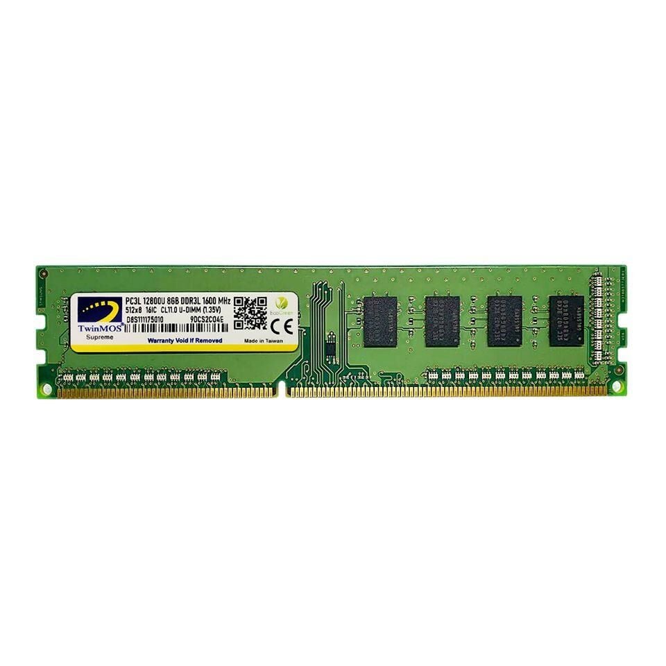 TWINMOS 8GB DDR3 1600MHz 1.5 V U‑DIMM Desktop RAM MDD38GB1600D (DDR3‑1600, CL11, 240‑Pin, Taiwan)