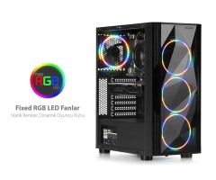 Dark Diamond PRO 4x12cm Fan, 1x USB 3.0, 2x USB 2.0 Full Akrilik Oyuncu Kasası (PSU Yok)