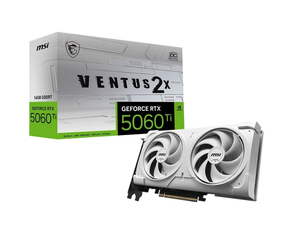 MSI NVIDIA GeForce RTX 5060 Ti 16GB GDDR7 128 Bit VENTUS 2X OC WHITE PLUS Ekran Kartı