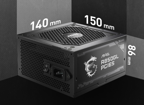 MSI MAG A850GLS PCIE5 850W 80+ Gold Tam Modüler ATX 3.0 PCIe 5.0 Güç Kaynağı