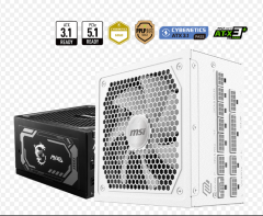 MSI MAG A1000GL PCIE5 White 1000W 80+ Gold ATX 3.0 PCIe 5.0 Tam Modüler Güç Kaynağı