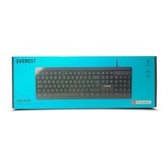 EVEREST KB-741F Siyah/Gri USB 2M Bakır Kablolu Türkçe F Klavye