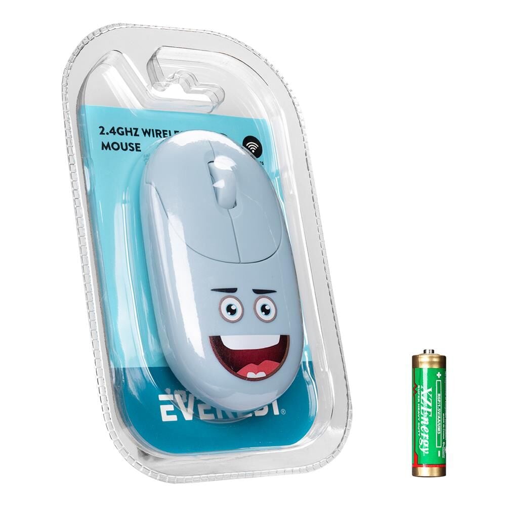 Everest SM-26 Fashion 2.4GHz 1200 DPI Kabartmalı Optik Kablosuz Mouse - Mavi