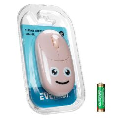 Everest SM-26 FASHION 2.4GHz 1200 DPI Optik Kablosuz Mouse - Pembe Kabartmalı