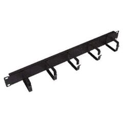 HCS C01‑09A07 1U 19'' Rackmount Kablo Düzenleyici Fırçalı Panel Black RAL 9005 (Hook’suz)