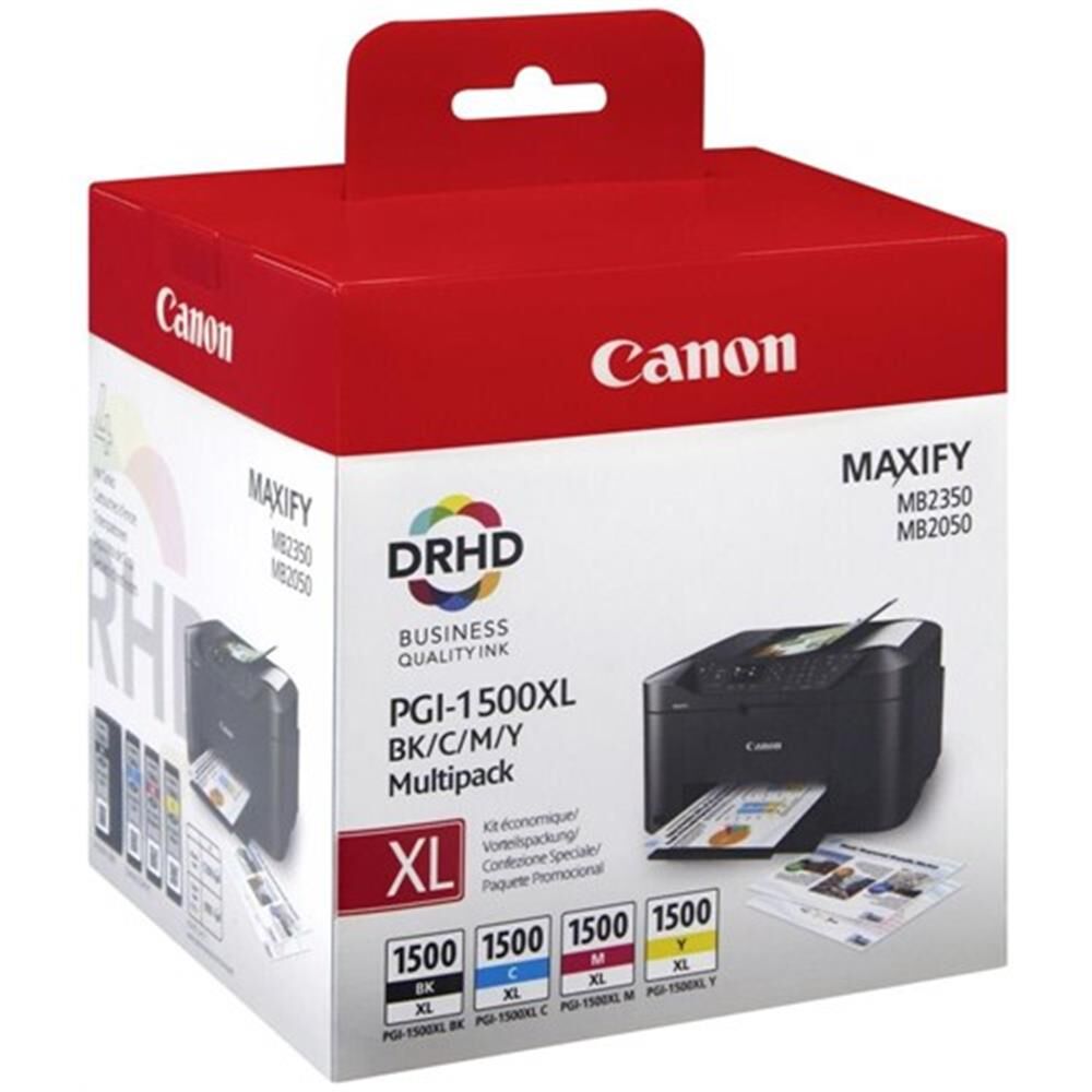 Canon PGI-1500XL Black/Cyan/Magenta/Yellow 4'lü Multipack Orijinal Yüksek Kapasiteli Mürekkep Kartuş Seti