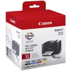 Canon PGI-1500XL Black/Cyan/Magenta/Yellow 4'lü Multipack Orijinal Yüksek Kapasiteli Mürekkep Kartuş Seti
