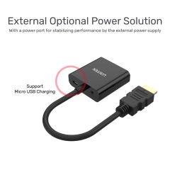 UNITEK HDMI to VGA Dönüştürücü Ses Destekli 1080P & 60Hz (Y-6333)