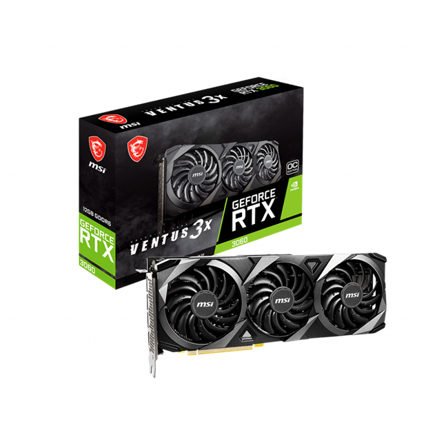 MSI GeForce RTX 3060 Ventus 3X 12G OC 12GB GDDR6 192-Bit 1xHDMI 3xDP Ekran Kartı