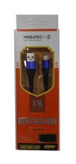 Megatech A Serisi 3.1A USB-A to Lightning 1 Metre Örgülü Hızlı Şarj ve Veri Kablosu - Mavi