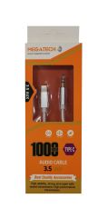 Megatech 1 Metre Çelik Örgülü USB-C to 3.5mm Jack AUX Ses Kablosu