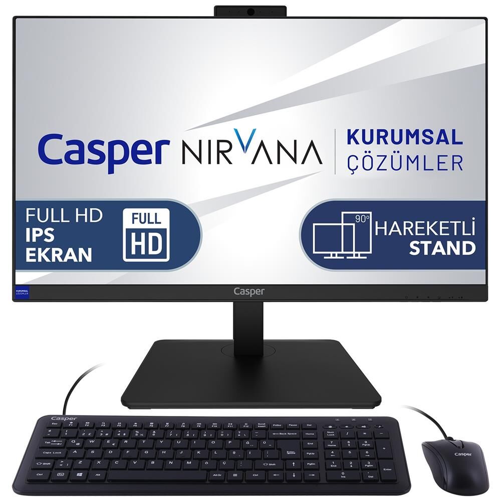 Casper Nirvana One A70.1270-BD00X-V All-in-One Bilgisayar - Intel Core i7-12700H 16GB RAM 250GB NVMe SSD 23.8'' FHD IPS FreeDOS