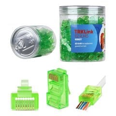 TRKLink EZ-RJ45 Geçmeli (Pass-Through) Konnektör Yeşil 100'lü Paket Yeni Nesil