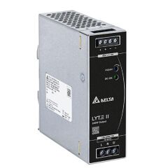DRL‑48V240W1EN Delta LYTE II 48 VDC 5 A 240 W DIN‑Ray SMPS Endüstriyel PSU (90–264 VAC, -30 °C → +70 °C, CC mod, IEC/EN/UL 62368‑1 Sertifikalı)