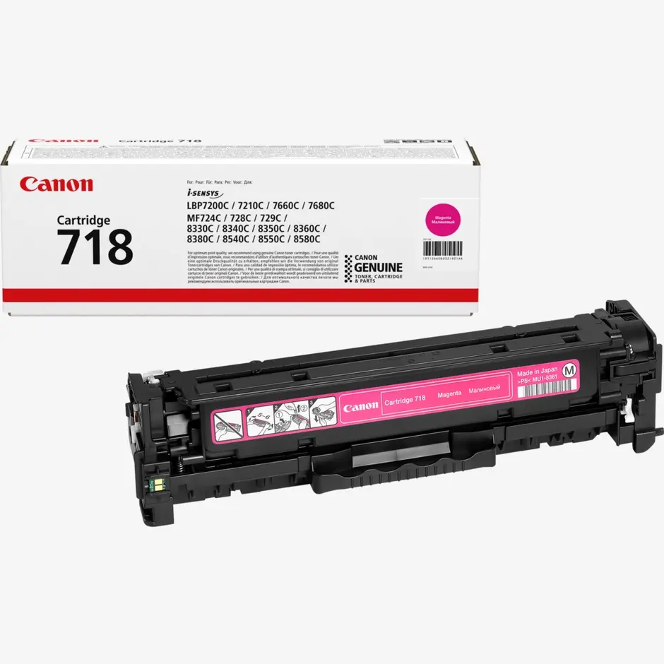 Canon CRG-718M Macenta (Magenta) Orijinal Toner Kartuşu - 2.900 Sayfa (i-SENSYS MF724 / MF728 / MF8580 / LBP7200 Serisi Uyumlu)