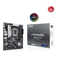Asus PRIME B860M-K Intel B860 LGA1851 DDR5 8800MHz (OC) Çift M.2 2.5Gbit LAN mATX Anakart