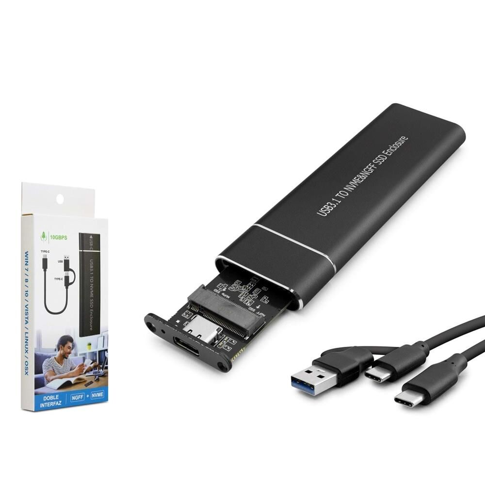 Hadron HDX1769 NVMe M.2 SSD Kutusu - USB 3.1 Type-C (JMicron JMS581D Chipset) Siyah