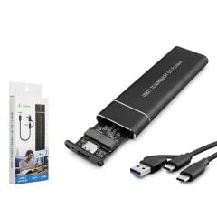 Hadron HDX1769 NVMe M.2 SSD Kutusu - USB 3.1 Type-C (JMicron JMS581D Chipset) Siyah